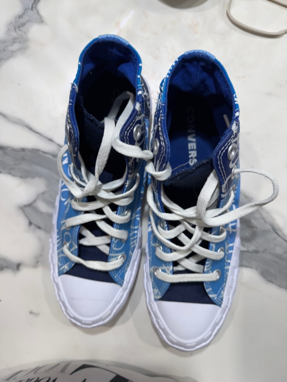 Converse Kids Blue and White High-Top Sneakers